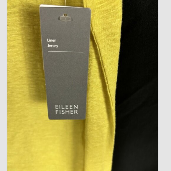EILEEN FISHER U Neck Top Plus size 2X  Linen Jersey Citron Sleeveless Simple NEW - Picture 5 of 7